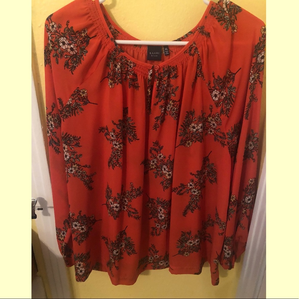NWOT Sheer Floral Top